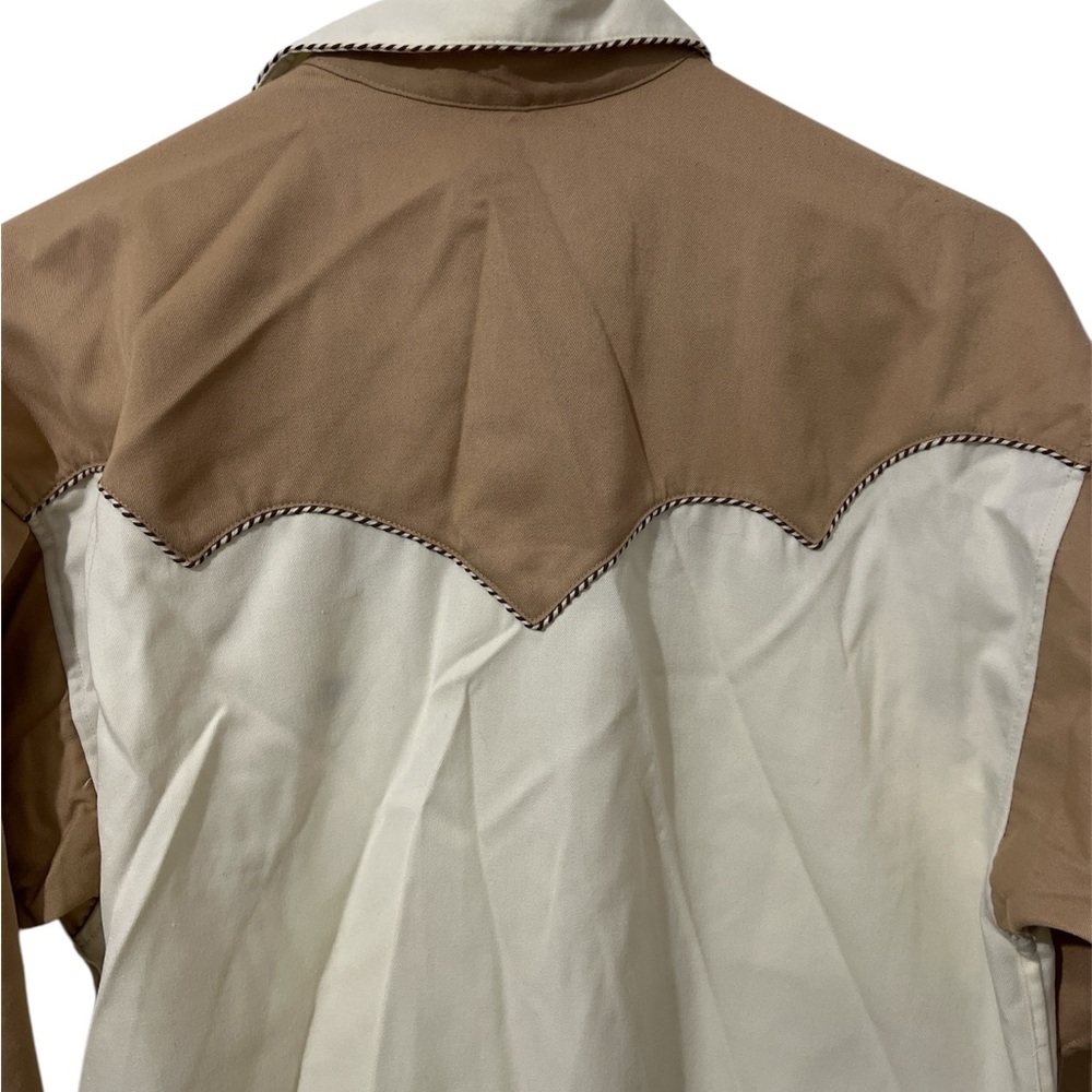 Panhandle Slim Cream and Tan Western Shirt - Picture 7 of 8
